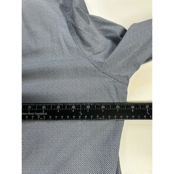 01. ALGO Shirt Mens XL Button Down Regular Blue Printed Stretch Cotton Preppy - Picture 8 of 8